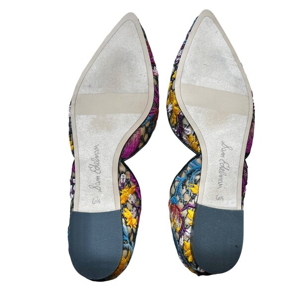 Sam Edelman Rodney Womens 6.5M Floral Embroidered Pointed Toe Flats D'Orsay Lace - Picture 8 of 12